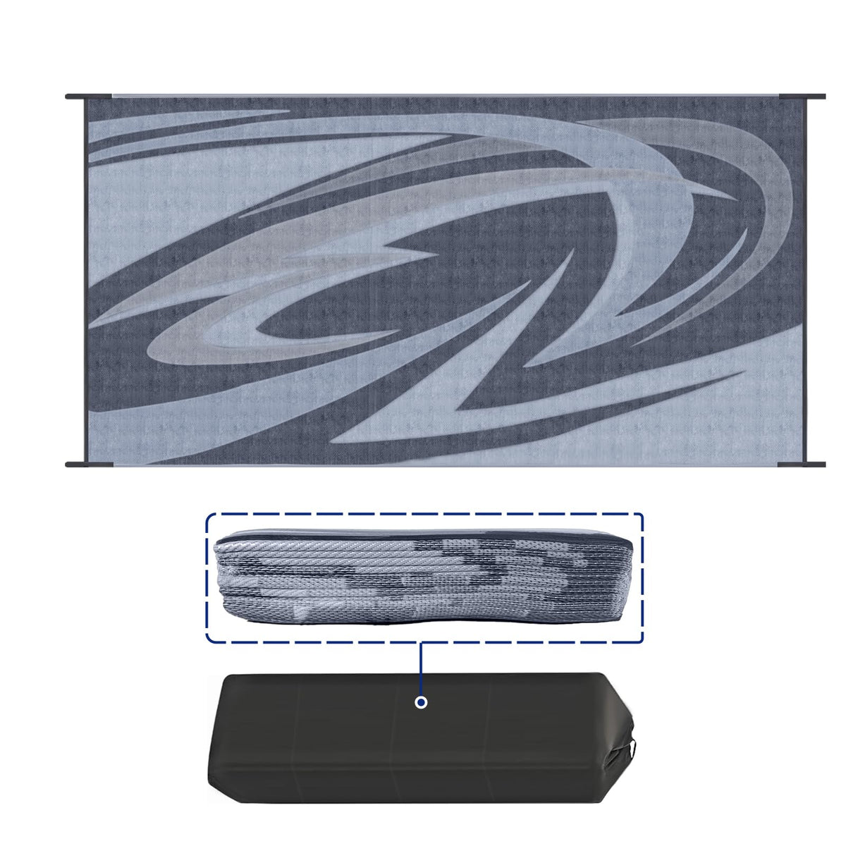 EEZ RV Products heavy-duty reversible outdoor mat grey for durable outdoor use