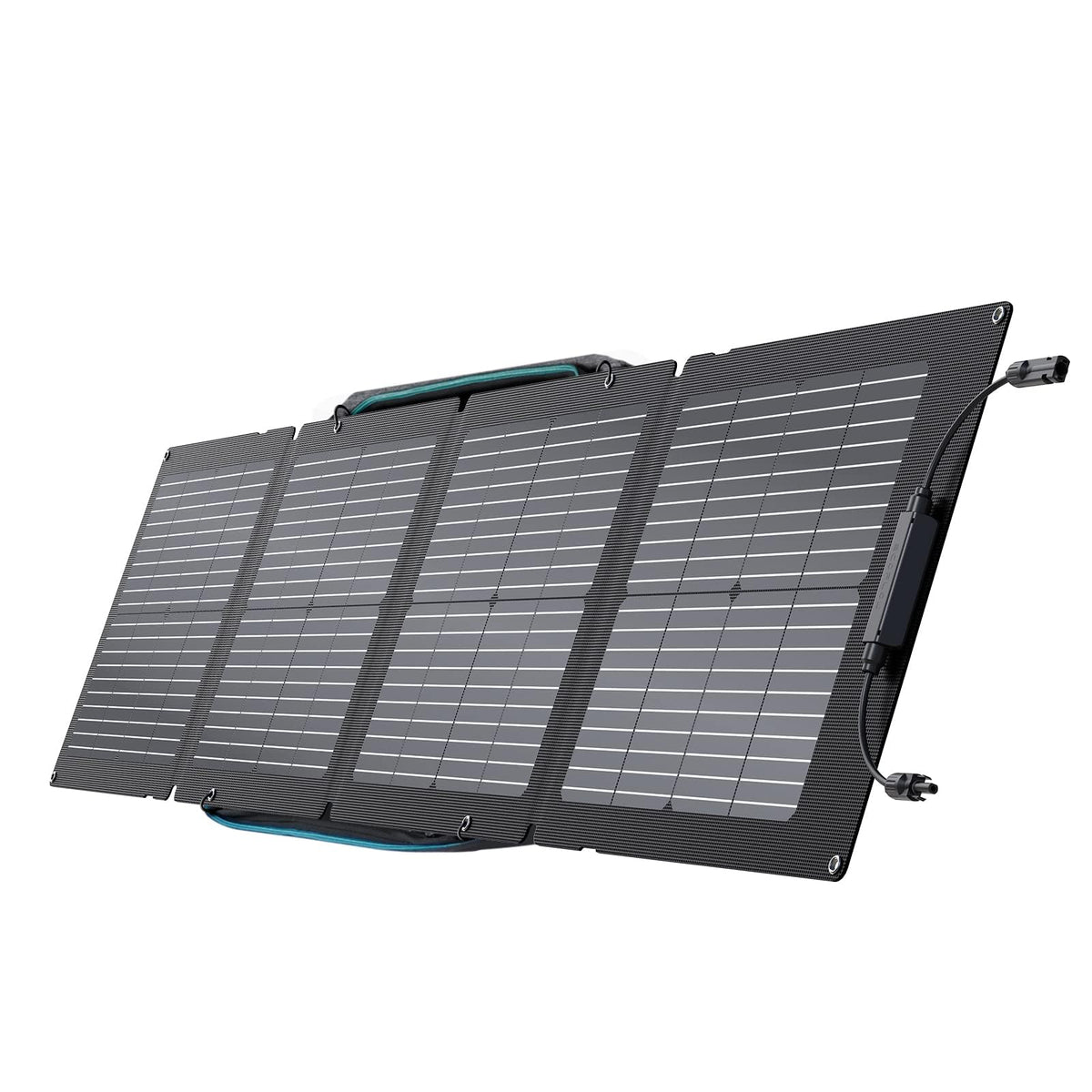 EF ECOFLOW 110W solar panel folded in carry case for easy portable charging