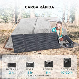 EF ECOFLOW 110W with kickstand deployed for optimal sun angle