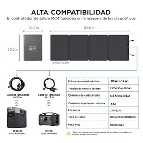 EF ECOFLOW 110W complete kit ready for on-site solar charging