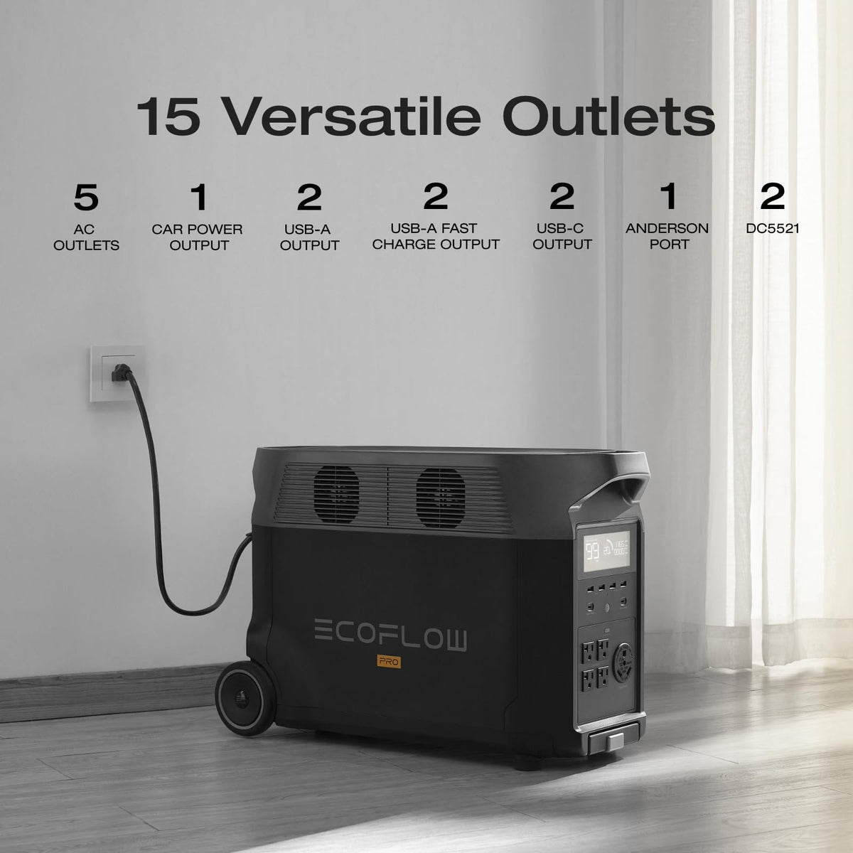 EF ECOFLOW Delta Pro solar panel recharge setup for off-grid power.