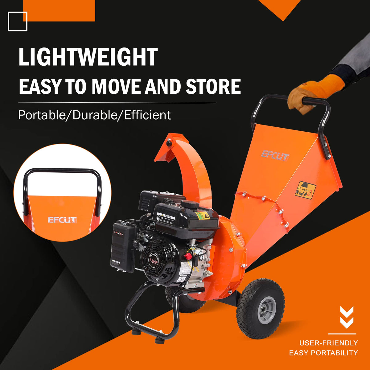 EFCUT C30 LITE 7HP engine delivers reliable power for tough chipping.