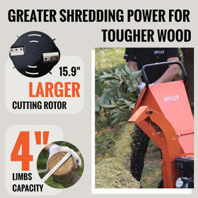 EFCUT C40 chipper discharge chute demonstrates precise wood chip placement and control.
