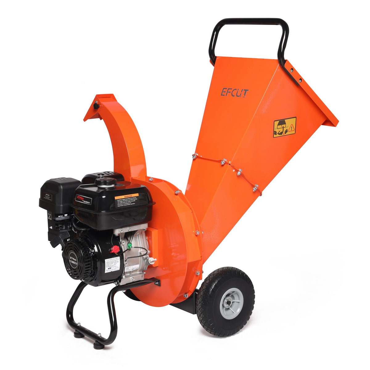 EFCUT C40 chipper front view shows rugged build for heavy yard work.