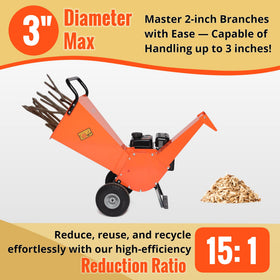 EFCUT wood chipper with loading chute for quick yard waste processing.