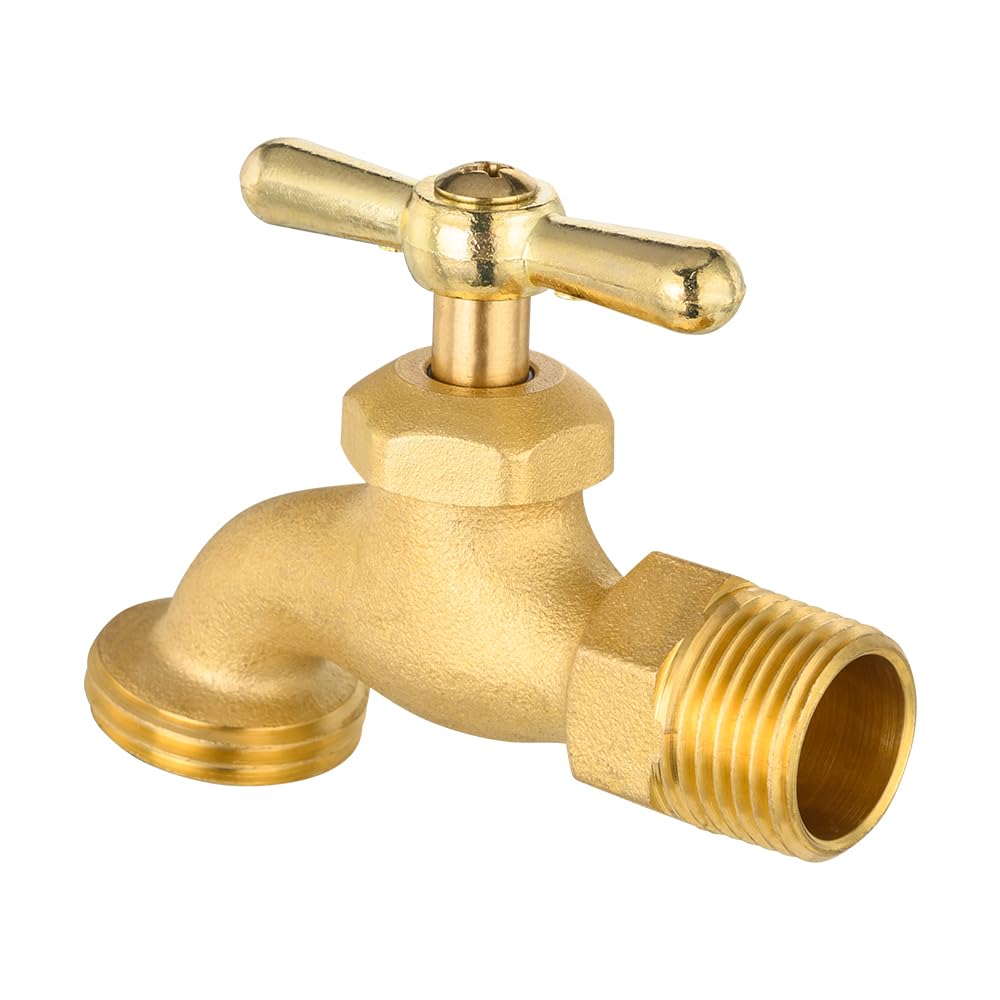 EFIELD Bibcock 2-pack brass construction signals long-lasting irrigation connections