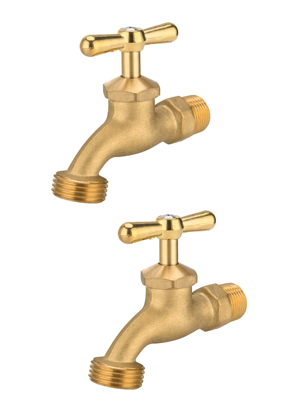EFIELD Bibcock 2-pack inlet view with robust brass inlet for durable garden connections