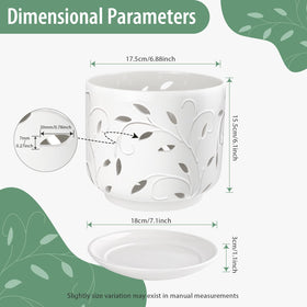 EFISPSS white-glazed ceramic orchid pot for elegant display and plant care