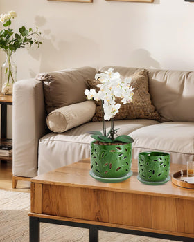 EFISPSS green glaze detail highlights modern orchid planter design