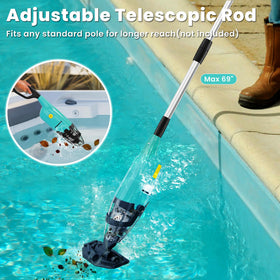 EFURDEN pool vacuum 60 min runtime supports extended cleaning sessions.