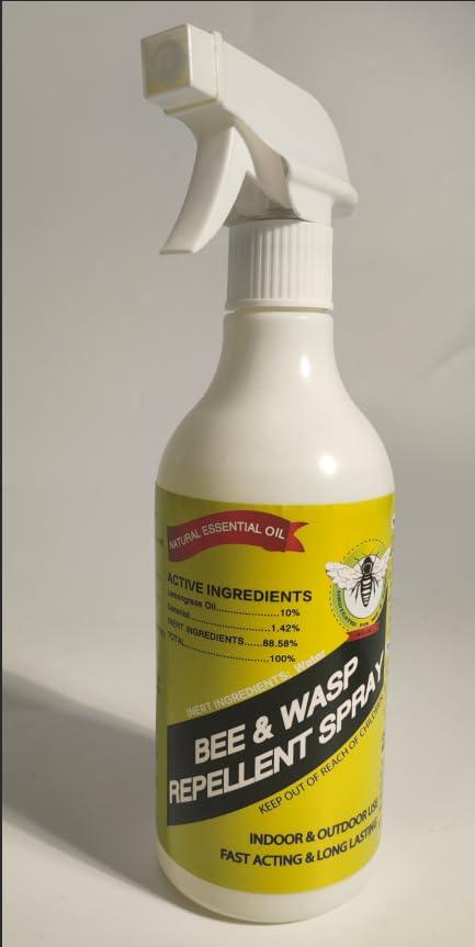 Eglagen 30-foot spray reach captured for distant bee deterrence.