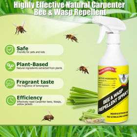 Eglagen natural plant-oil formula shown for porch wasp protection outdoors.