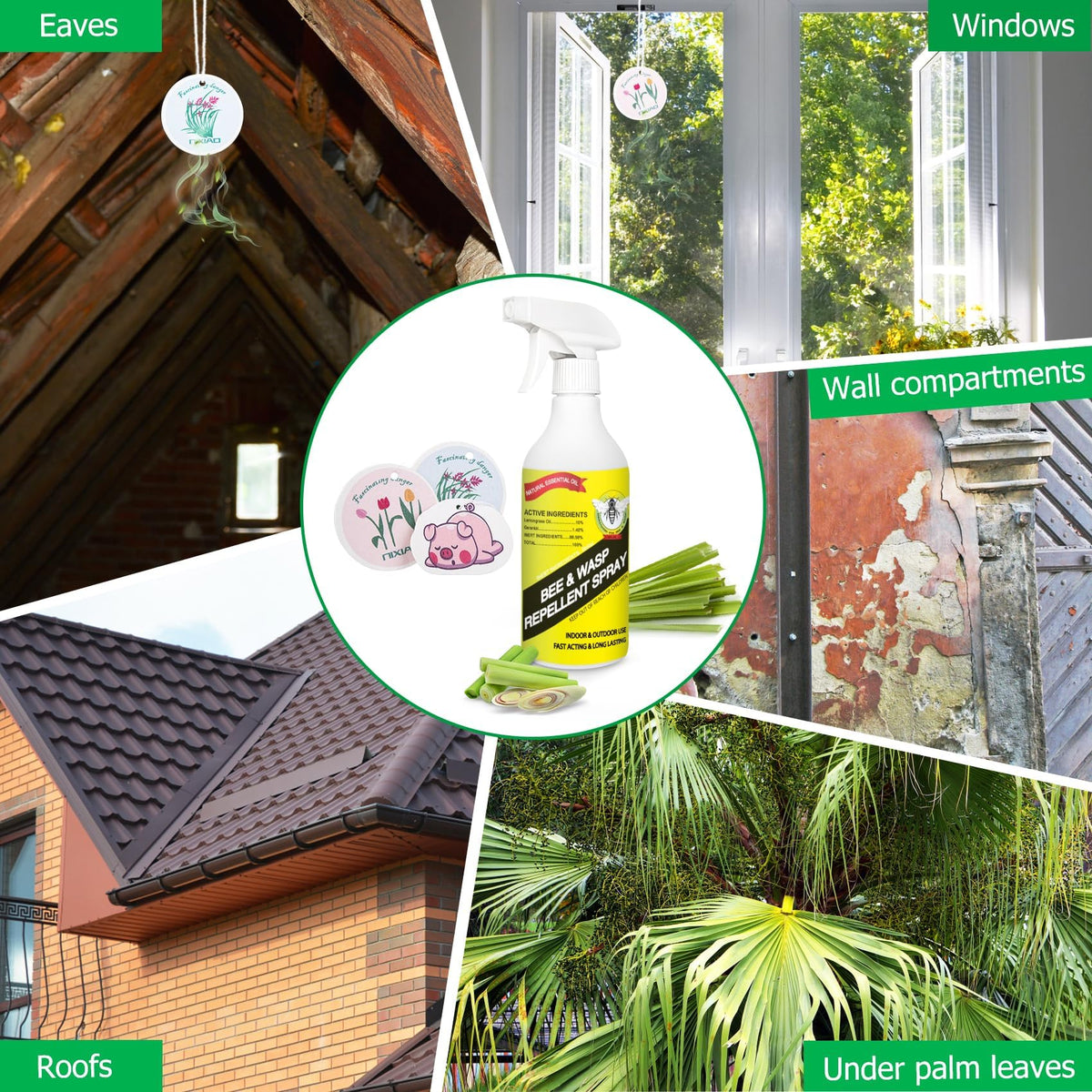 Eglagen patio and garden scene illustrating outdoor protection against wasp and bee visits.