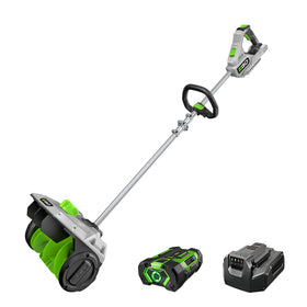 EGO Power+ 12-inch Snow Shovel in action, cordless convenience clears tight sidewalks