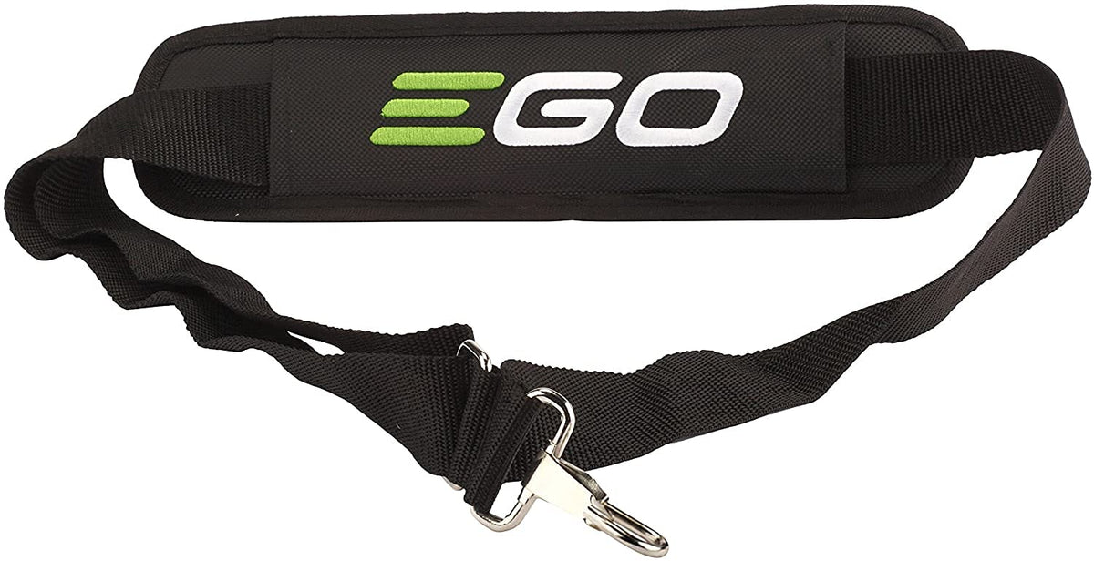 EGO Power+ blower strap attached to pre-installed bracket for comfortable weight transfer
