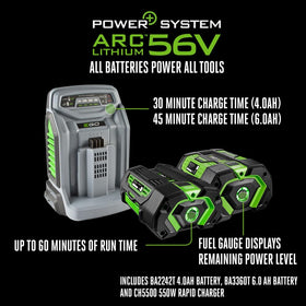 EGO Power+ foldable design stores compactly between lawn days.