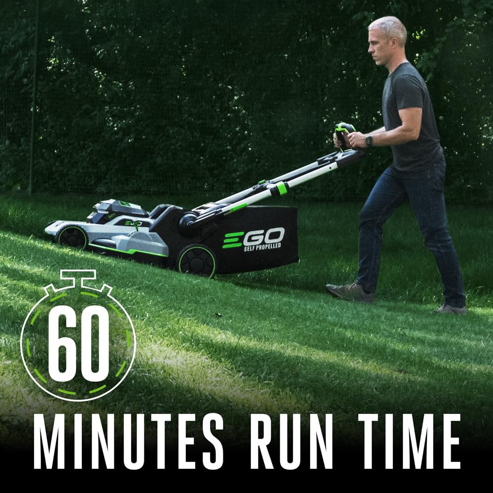 EGO Power+ rapid charger speeds up recharging between uses.