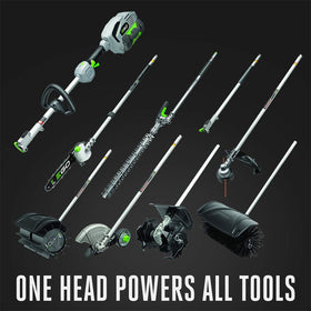 EGO Power+ rubber broom attachment, wide sweep for large-area cleaning.