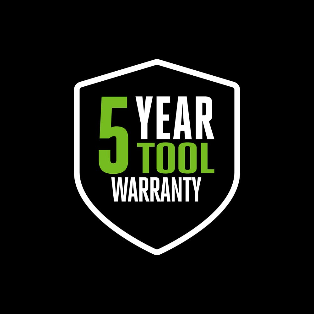 EGO Power+ SSA1200 with 5-year warranty ensures long-term reliability.