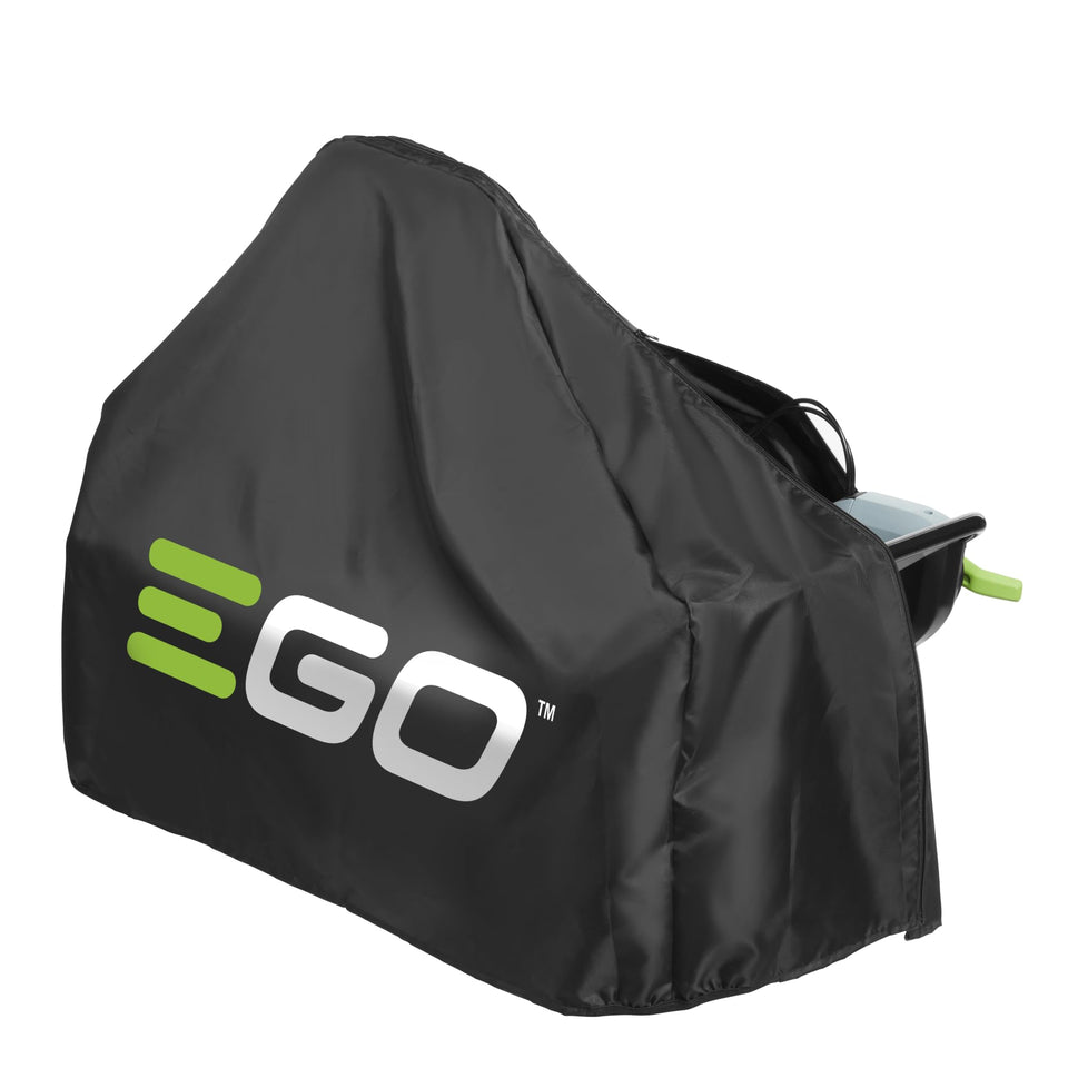EGO Power+ snow blower cover with durable fabric protecting SNT2100 from dust and debris.