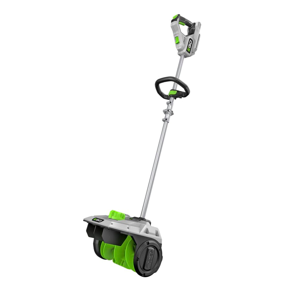 EGO Power+ 12in Snow Shovel throws snow up to 25 feet with precise control.