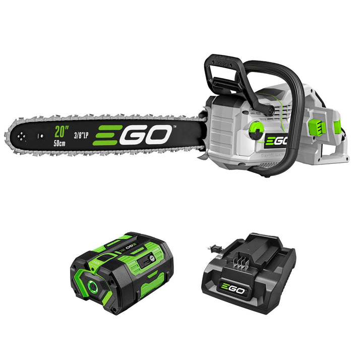 EGO Power+ chain saw with 20-inch bar for heavy limb cuts