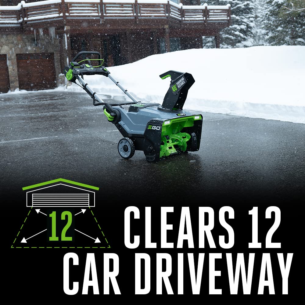 EGO Power+ LED headlights illuminate nighttime snow removal