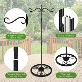EGOMYRON adjustable-height shepherds hook for flexible outdoor and indoor decor