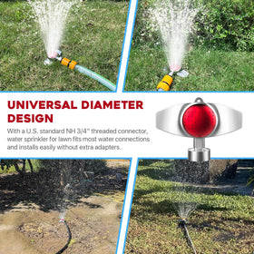 Ehaijia 360° coverage image showing gentle water flow for seedlings.