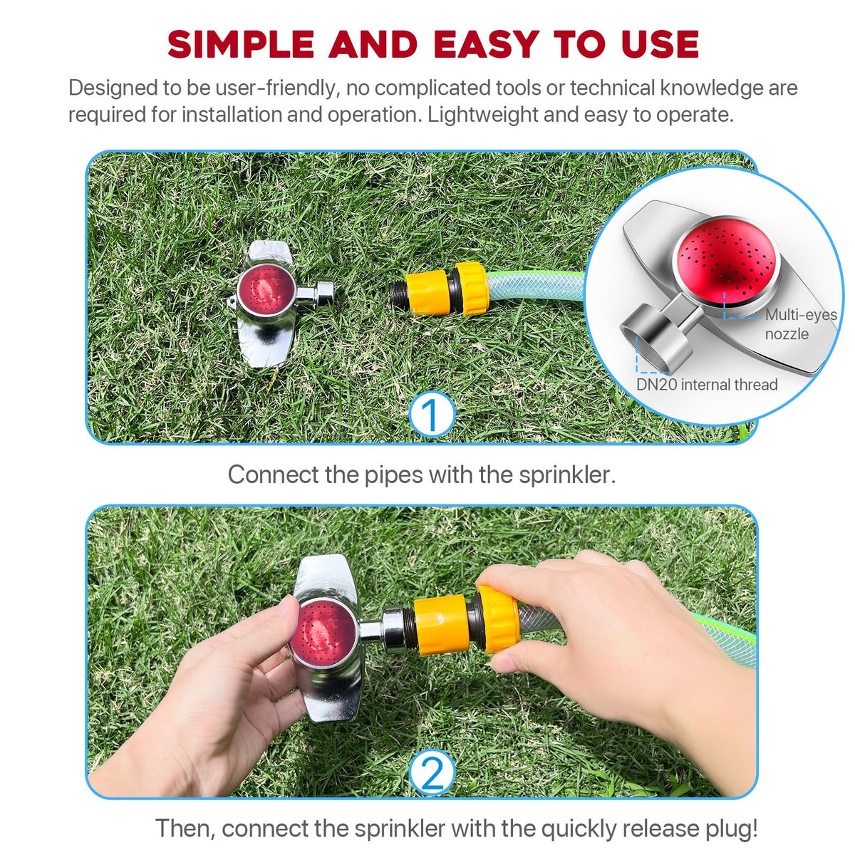 Ehaijia metal spot sprinklers with rust-resistant parts for sun and rain.