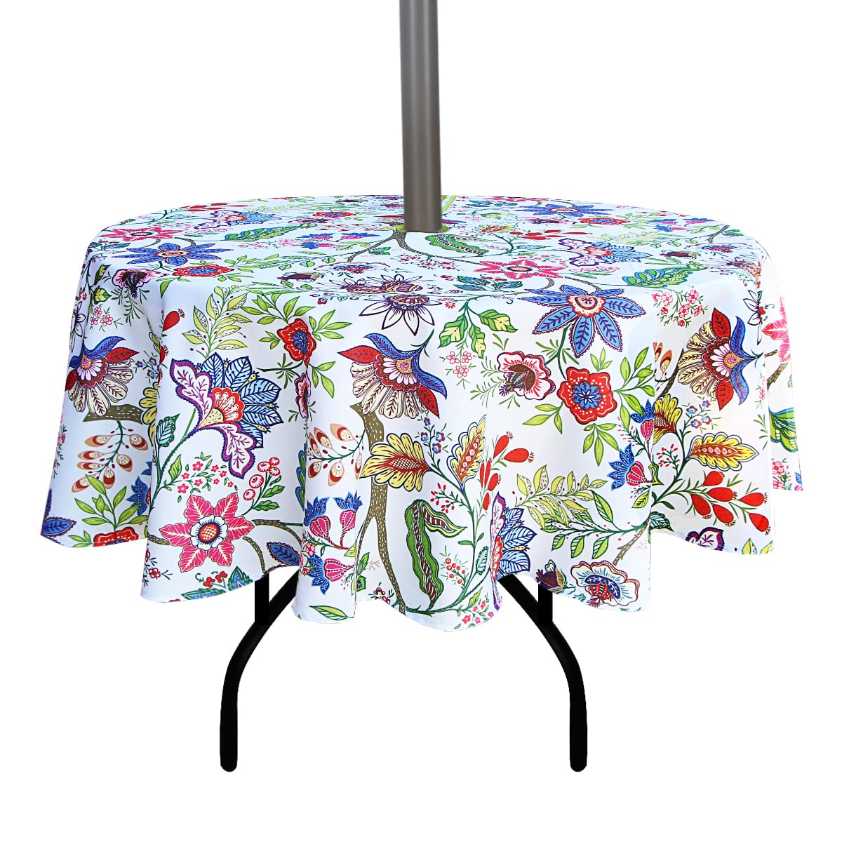 EHouseHome outdoor round tablecloth with umbrella hole enhances patio dining.