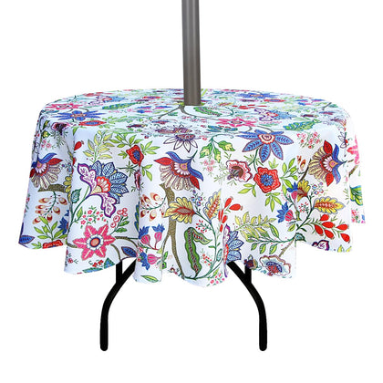 EHouseHome outdoor round tablecloth with umbrella hole enhances patio dining.