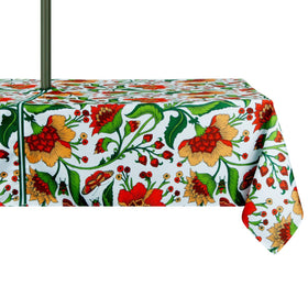 EHouseHome outdoor tablecloth with umbrella-hole center for easy setup and shade.