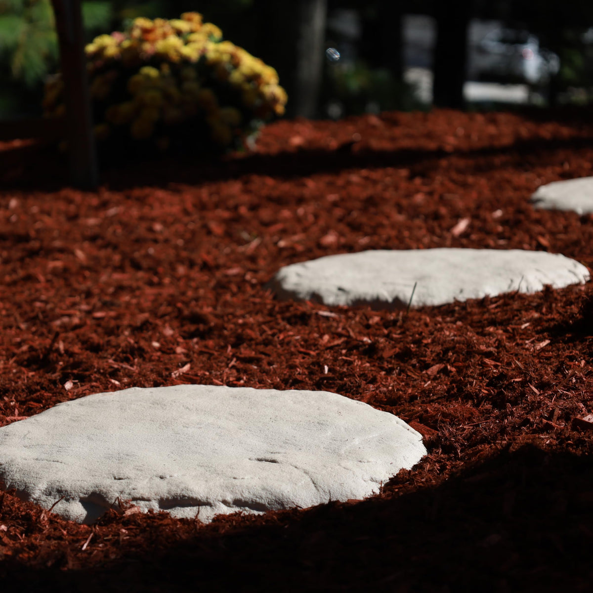 Ei garden path stepping stones add stylish, low-maintenance touch.