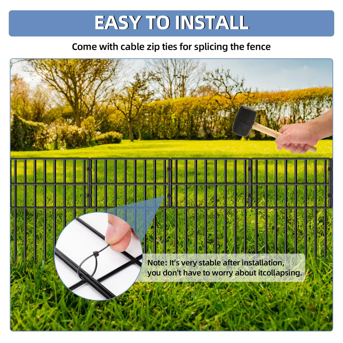 Eibikdi dog-cat-rabbit protection fence blocks digging.