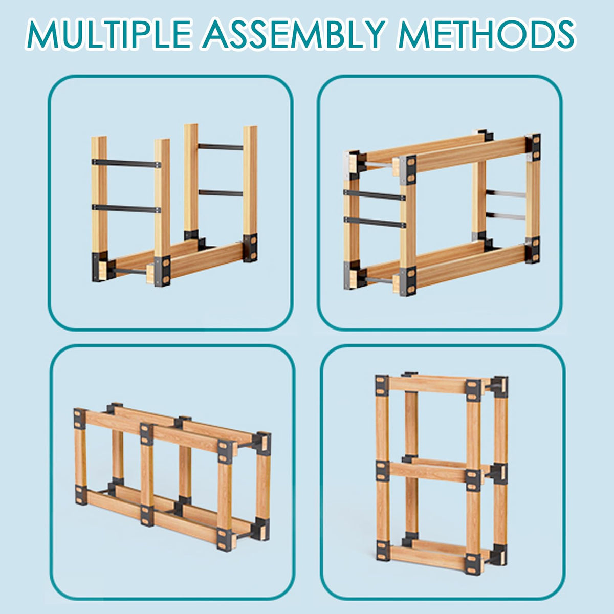 Eibikdi outdoor rack in a backyard corner keeps firewood tidy.