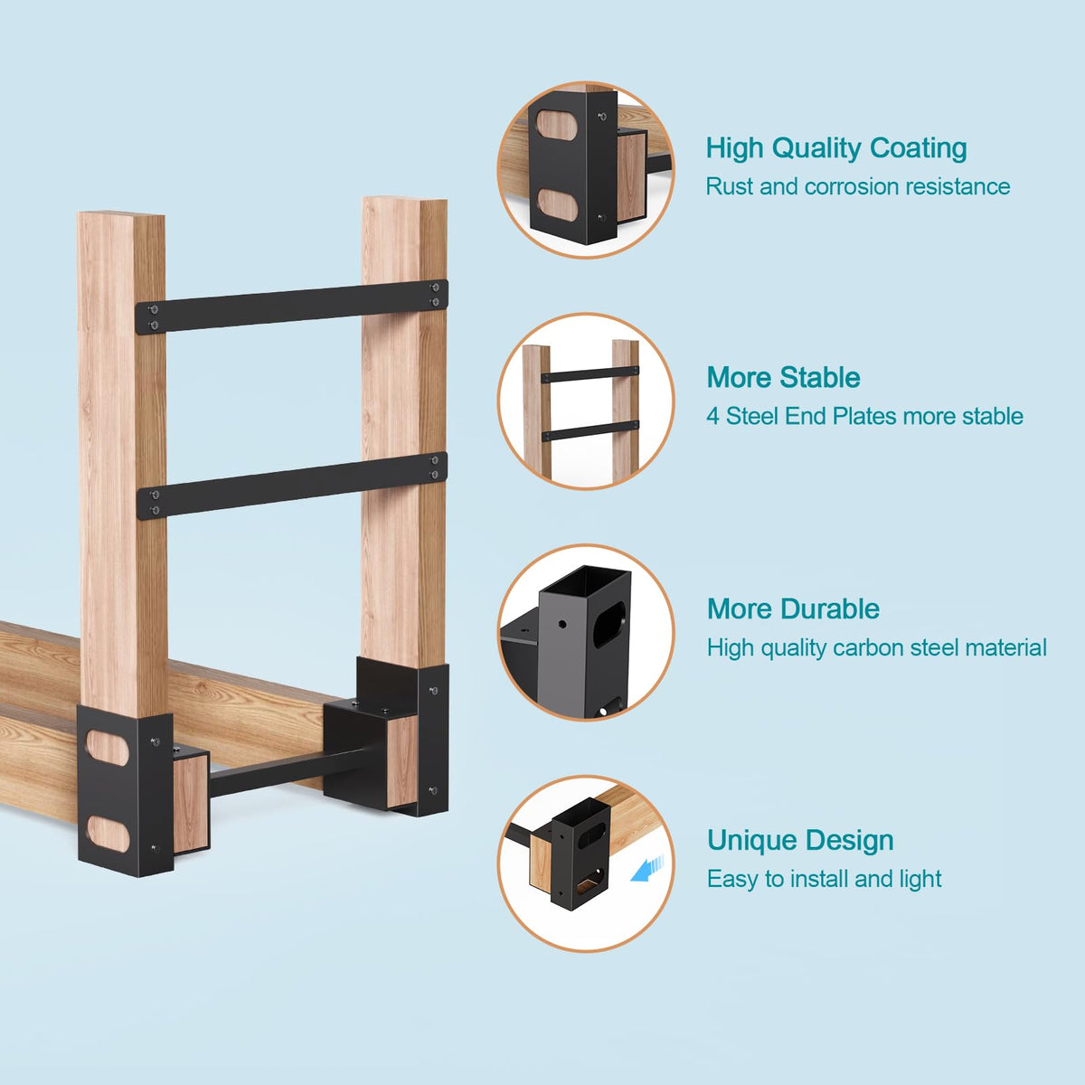 Eibikdi brackets kit image highlights modular setup options for fireplaces and pits.