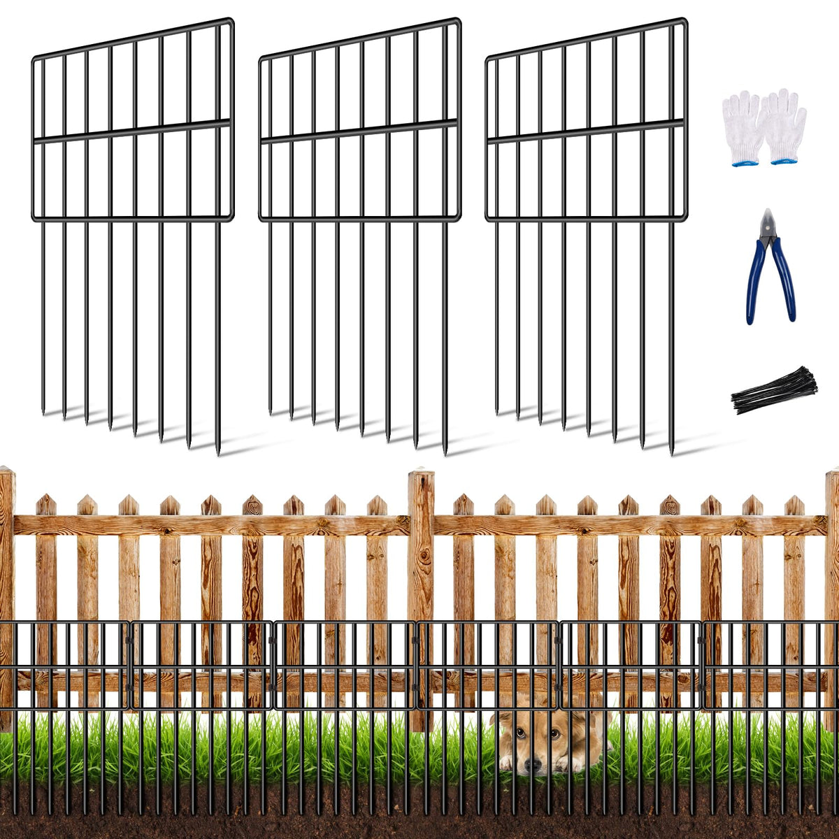 Eibikdi garden barrier panel protects beds with 17-inch height.