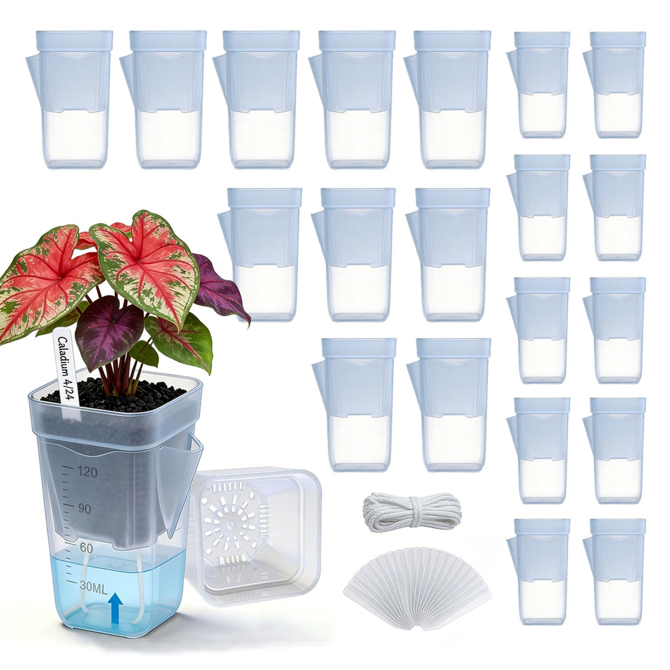 Eichopmen 20-pack self-watering pots in 2-inch size for seedling propagation and easy care.