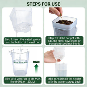 Eichopmen clear double-wall pot shows water level at a glance for effortless watering.