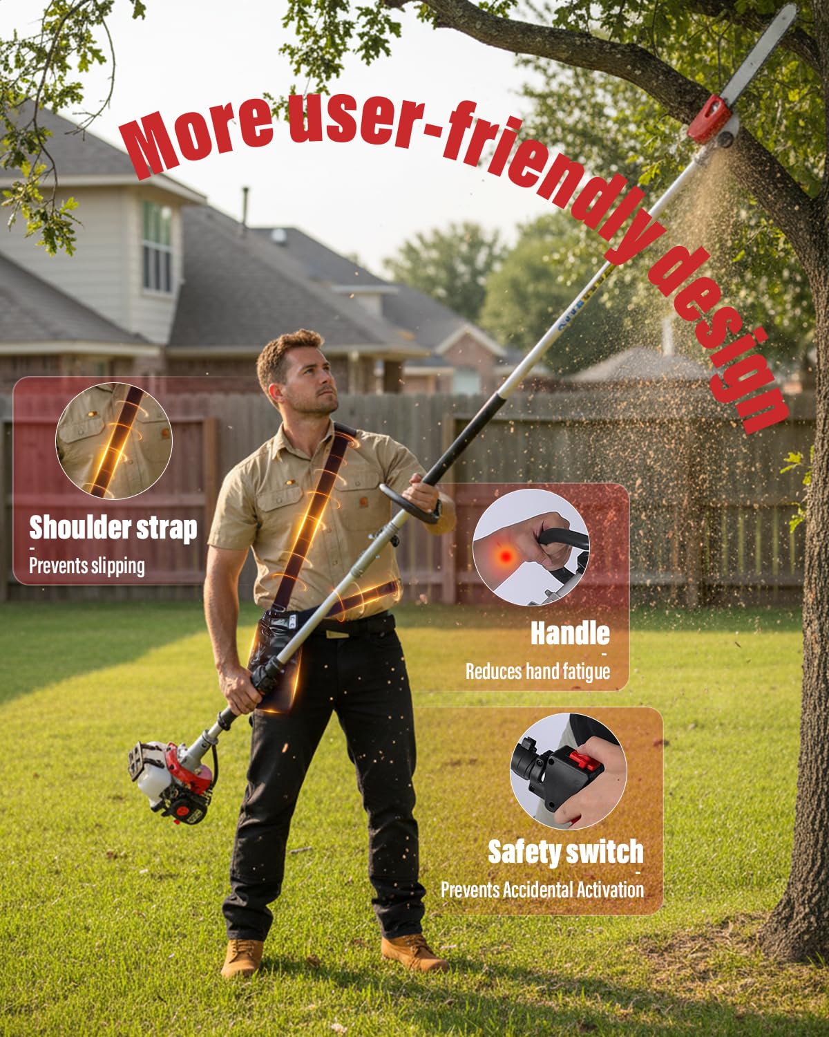 EIDOWA ergonomic handle design reduces fatigue during long trimming sessions.
