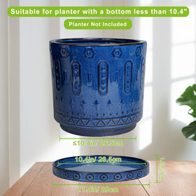 Eightpot blue outside-glaze saucer blends modern style with durability.