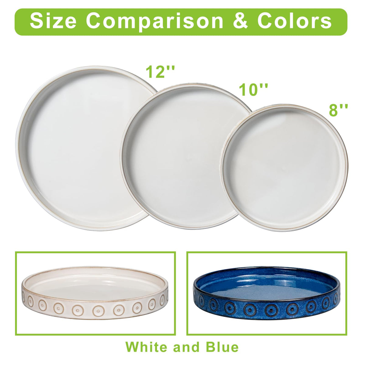 Eightpot round plant tray cream white, diameter 9.3 inches, plenty of drainage space.