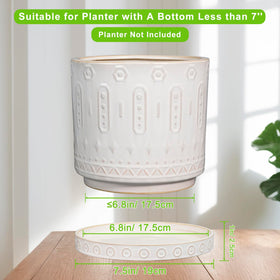 Eightpot 7.5-inch water catcher tray keeps pots dry outdoors.
