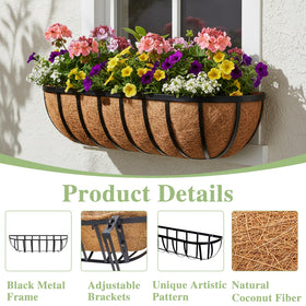 EIMQUVW coconut liner offers breathable, hydrophobic interior for plant health.