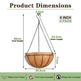 EIMQUVW hanging planter with coconut fiber liner ready for plants