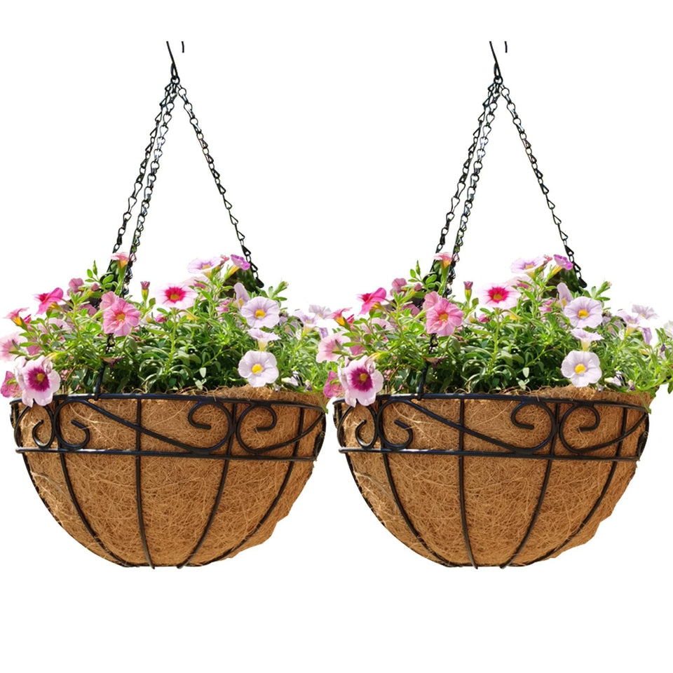 EIMQUVW outdoor metal hanging planter basket on wall for stylish garden displays