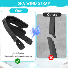EINDER non-slip pads protect spa surfaces while straps stay in place.