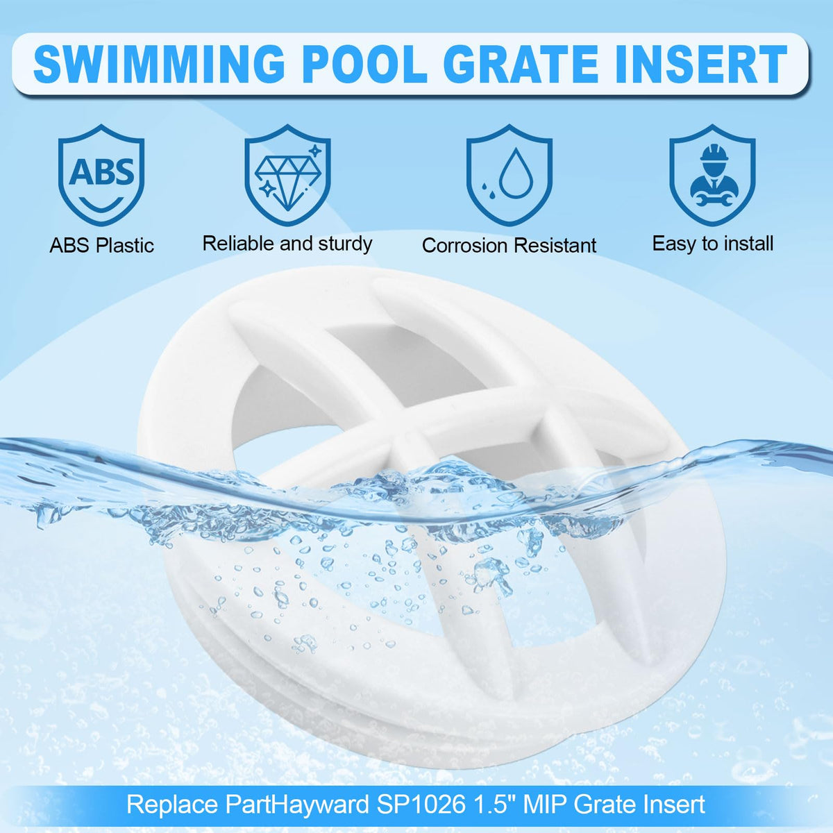 EINDER SP1026 ABS close-up, sturdy design resists breakage on pool walls