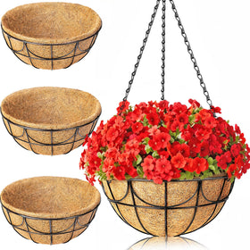 EINYEXW 12-inch hanging basket with open geometric pattern enhances patio aesthetics